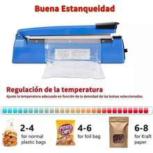 Máquina Selladora Térmico de Bolsas de Plástico Quick Heat Sealer para bolsas de PE y PP, Máquina Selladora por Impulso Manual Compacta de 8 pulgadas(20 CM) - 20CM - Kits - Ver 8