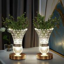 مصباح طاولة ذو أجواء وجو كريستالي LED، بتصميم فني بسيط وأنيق، مصباح ليلي، تركيبة إضاءة معدنية أكريليكية إبداعية، مناسب لغرفة النوم والصالة وطاولة السرير والرف، مصباح ديكوري للأجواء، زينة عيد الميلاد 2025، ديكورات هالوين، ديكورات منزلية لعيد الميلاد، ديكورات غرفة، المنزل، المطبخ