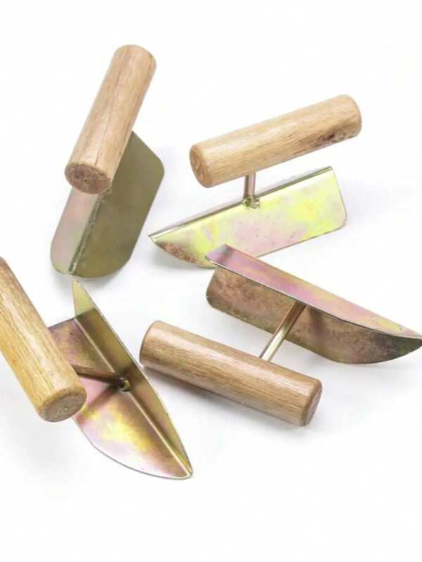 Wooden Handle Putty Knife Scraper Drywall Corner Shovel Yin Yang Puller For Diatom Mud Home Construction Tool