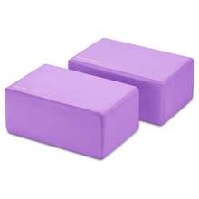 Set Of 2 High Density Yoga Blocks, 9"X6"X4" Each, Pair, Multiple Colors-743330 - 紫色 - 查看 4