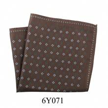 1pc New Cashew Flower Plaid & Polka Dot Print Pocket Square, Suit Chest Handkerchief Scarf Accessory For Men, Suitable For Wedding, Birthday, Party