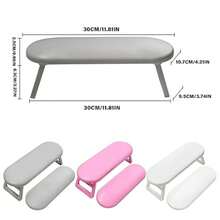 适用于美甲师的可折叠美甲扶手、适用于美甲师的带软垫的美甲手托垫、适用于丙烯酸美甲的马卡龙风格手托架、带 PU 皮革的便携式丙烯酸手柄、用于凝胶抛光的指甲枕扶手支撑、适用于美甲桌和家庭沙龙的专业美甲用品，非常适合美甲师、美容师、DIY 爱好者和美甲护理初学者。 - 白色 - 查看 8