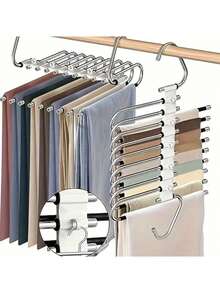 1 buc. Umerașe pliabile modernizate pentru pantaloni, umeraș pentru haine cu oțel inoxidabil de tip S, organizator de dulap multifuncțional, organizator de dulap pentru pantaloni, blugi, eșarfă agățată pentru Ziua Mamei, Ziua Îndrăgostiților