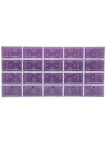 Confezione da 20 scatole per scarpe, organizer per scarpe, contenitori impilabili in plastica con coperchi per donne/uomini, pieghevoli e versatili per scarpe da ginnastica trasparenti - Viola - Visualizzare 13