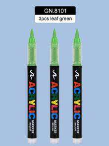 GuangNa Bộ 2/3/4/24 bút dạ acrylic đầu thẳng, đầu mềm, màu bền, mực dễ pha trộn. Thích hợp cho vẽ trên vải bố, đá, gỗ, thủy tinh, gốm sứ, vải và các dự án DIY. - Nhiều màu - Xem 13