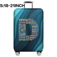 弹性行李箱套旅行箱套，带文字字母印花，适用于 18 至 32 英寸行李保护套，适用于户外旅行商务时尚图形图案，适用于男女旅行配件涤纶行李箱学生返校用品袋，适用于学校配件，行李保护器返校用品大学宿舍学生必备品，适用于男士女士假期旅行必备品户外包，适用于学校配件 - 藍色 - 查看 75
