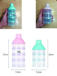 A Portable Transparent Multi-Layer Milk Powder Box For Newborns To Go Out, Detachable With Three Or Four Layers And Optional Pink Color,Formula Dispenser, Milk Powder Case - Multicolor - View 3