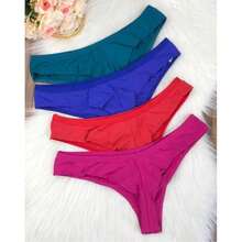 Calcinha Feminina Fio Duplo Lisa – Forro 100% Algodão, Conforto e Cores Variadas (P ao GG) - Multicolorido - Visão 8