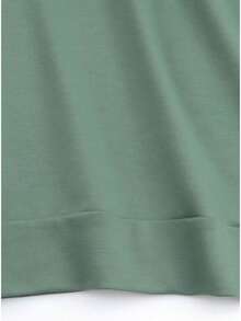 Women'S 1986 Limited Edition Double-Sided Print Sweatshirt - Olive Green Casual Pullover With Bold Black Number Design, Soft Polyester Blend For Fall & Winter, Ladies Sweaters - 墨綠色 - 查看 3