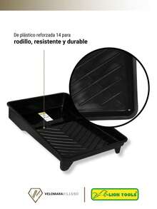 Charola Para Pintar Plastica Reforzada 9 Pulgadas Color Negro Herramienta Para Pintar - Negro - Ver 4