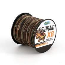 Línea de pesca trenzada de color para una mayor resistencia, multifilamento PE, línea de pesca trenzada de 8 hebras de 6 LB a 60 LB para agua salada y agua dulce