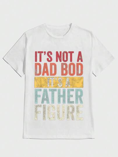 Camiseta para Hombre Regalo del Día del Padre Esta No la Figura de Papá, Sino el Estilo de Papá Estilo Vintage Fuente Impresión de Papá Camiseta Casual Suave de Manga Corta