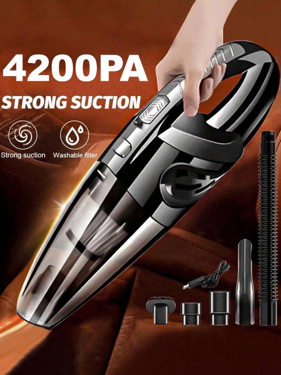 ADKING Handheld Vacuum Cleaner Cordless Car Vacuum Cleaner, Rechargeable Handheld Vacuum Cleaner With Large Capacity Battery, Lightweight, Rechargeable, And Powerful, Suitable For Hair In Cars, Homes, And Pets. - Black - View 1