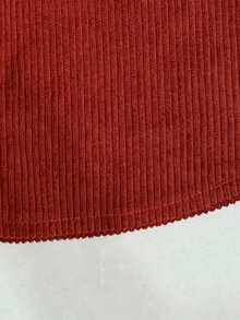 小男孩休闲复古简约红色长袖衬衫 - 紅色 - 查看 5