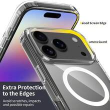 Funda de teléfono magnética Magsafe compatible con iPhone 17 Air 16 E 15 14 13 Pro Max 12 Mini 11, cubierta delgada de acrílico transparente - transparente - Ver 9