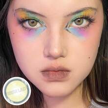 FRESH LADY Freshlady 自然色美瞳 X-棕色绿光 14.00mm 彩色隐形眼镜 1年抛型 - 綠色 - 查看 3