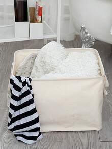 1PC Large Capacity Clothes Basket Laundry Hamper For Dirty Clothing Toys And Sundries Versatile Organizer Box For Bedroom Bathroom And Home /Summer/Back To School - Beige - View 4