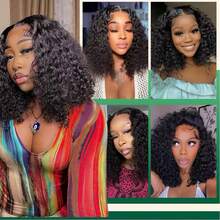 Wear And Go Glueless Wig For Beginners Wigs Deep Wave Glueless Wigs Human Hair Pre Plucked New Upgraded No Glue 13x6 HD Lace Wigs Human Hair For Women With Baby Hair - Natural Black - Xem 2