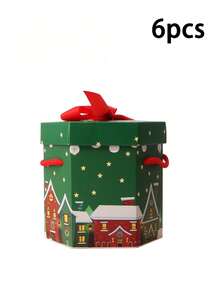 6pcs/12pcs Christmas Gift Box, Candy Box, Dessert & Bread Box, Christmas Eve Apple Food Packaging Box, Apple Packaging Gift Box, Cookie, Nougat, Chocolate Box - Family - View 10