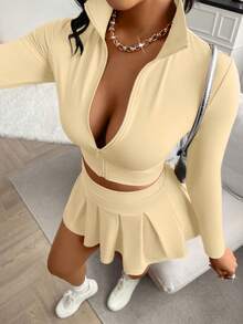 AIJ Bộ đồ thể thao nữ Amarilo gợi cảm gồm 2 mảnh, áo ôm sát quyến rũ và quần short/váy an toàn dễ thương, phù hợp cho thể thao, mặc hàng ngày và chơi tennis. - mai nhẹ - Xem 8