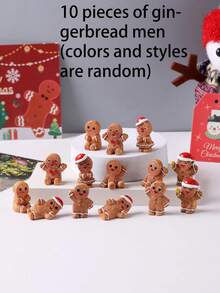 5pcs/8pcs/10pcs/15pcs Gingerbread Decoration Accessories, Christmas Car Decor, Dollhouse Accessories, Home Decor Gifts, Gingerbread Decorations, Christmas Decorations, Christmas Party, Christmas Gifts, Holiday, Winter - Multicolor - View 11