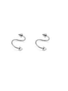 2PCS S Shape Helix Piercing Ear Piercing Rivet Ear Stud Cartilage Body Piercing Punk Style Body Jewelry Ear Stacks - Silver - View 6
