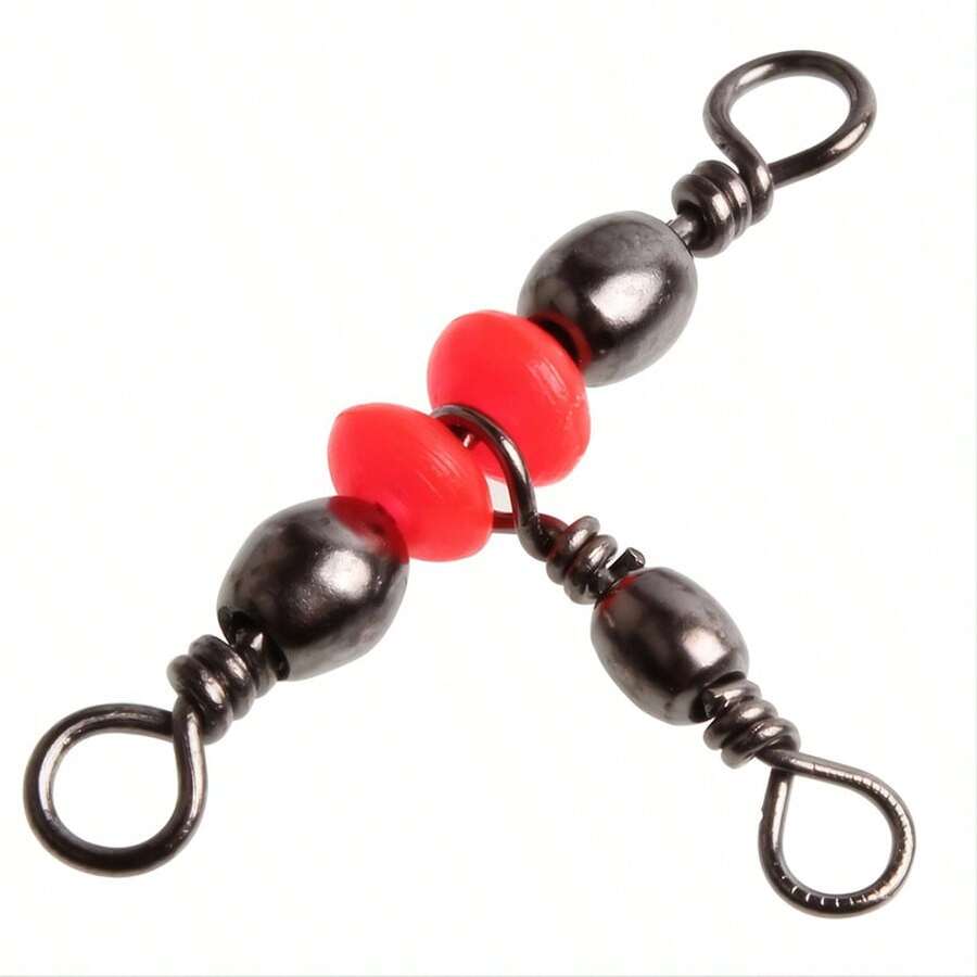 50 piezas de giratorios de barril de latón - Giratorios de pesca de 3 vías para una presentación suave del cebo y pesca sin enredos - Multicolor - Ver 1