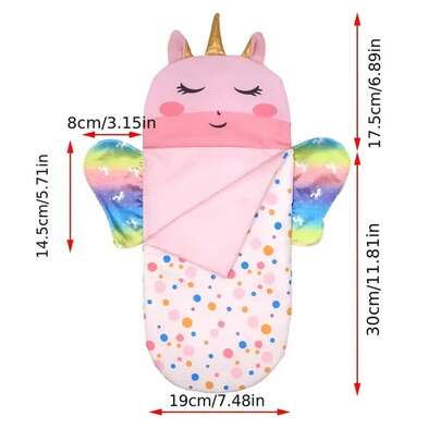 精致娃娃睡袋+眼罩，适用于12-18英寸娃娃、新生儿娃娃、婴儿娃娃和重生娃娃