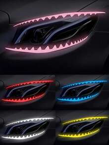 1 Pair Reflective Car Headlight Eyebrow Stickers – Durable Waterproof Vinyl Decals For Headlights Hoods And Front Bumpers, Unique Eye-Catching Design For Custom Car Styling, Enhances Night Visibility And Adds Personalized To Your Vehicle, Easy DIY Installation With No Residue Removal, Reflective Headlight Eye Masks, Cute Car Decoration Stickers - one-size - View 7