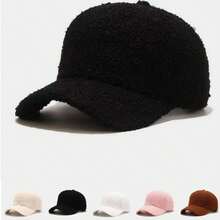 1 Stück lässige, modische Faux-Sherpa Baseballkappe - geeignet für Outdoor-Aktivitäten wie Baseball, Badminton, Tennis