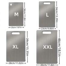 1 件优质钛合金切菜板 - 双面设计，不锈钢，适用于厨房和餐厅，厨房切菜板，日本双面医用级钛切割垫 - 高级卫生且耐用