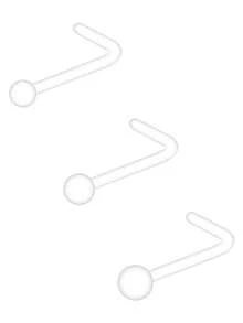 3件套休闲塑料尖刺穿刺饰品套装，男女通用，适合日常通勤；20G鼻钉，16G唇钉，透明穿刺固定器，唇环，眉环，塑料工业杠铃，工业杠铃固定器，耳骨耳环 - 透明 - 查看 11