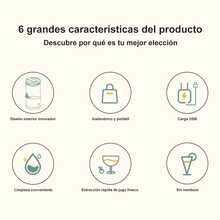 Exprimidor Portátil Inalámbrico de Alta Eficiencia, Extractor de Jugo Sin Residuos - Verde - Ver 2