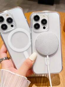 透明软胶磁吸充电保护壳 | 兼容M AgSaf E，防震超薄，适用于 - 無色 - 查看 4