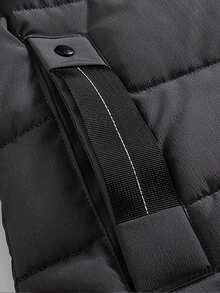 Men's Fashionable Casual Outdoor Sports Coat, Thickened Mid-Length Jacket For Winter - Black - View 3