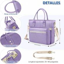 Loncheras para mujer y hombre, Lonchera termica de gran capacidad, impermeable y a prueba de fugas, adecuado para oficinas, campamentos, picnics(Negro) - Morado - Ver 4