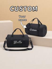 1 Piece Customized Duffel Bag Sports Bag, Fitness Dance Bag With Your Own Name Printed On It, Dance Bag Sports Bag Latin Dance Bag, Outdoor Travel Waterproof Material Duffel Bag, Large Capacity Gym Bag, Suitable For Use As A Shoulder Bag And Duffel Bag, Daily Use, Gift For Family And Friends