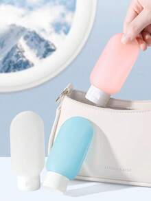 مجموعة 5-1 من زجاجات المحلول القابلة لإعادة التعبئة، زجاجات رذاذ محمولة للمرطبات والشامبوهات وغسول الجسم ومستحضرات التجميل، إكسسوارات السفر، حقيبة مستحضرات التجميل، حقيبة الشاطئ، إكسسوارات الحمام، ضروريات التخييم، زجاجات عطر صغيرة