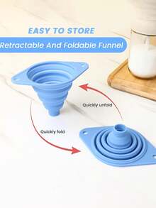 3/1pc/12CM Kitchen Funnel Set Of 3 Pieces, Kitchen Funnel Filling Bottle, Silicone Funnel Foldable, Small Funnel For Filling Small Bottles, Silicone Funnel Flexible And Not Easy To Deform, With Foldable Design, Can Be Unfolded For Use, Portable And Space-Saving, Reusable And Easy To Clean.