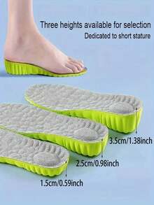 1双防臭增高鞋垫，4D云技术，舒适透气，男女运动鞋适用 - 綠底灰 - 查看 3