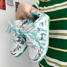 Massage, Height Increase, Deodorization, Shock Absorption High Street Men's Loafers Thick Sole Versatile Casual Shoes Hop Couple Skate Shoes - 白月 - 查看 2