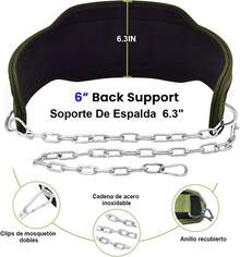 Cinturón de buceo de acero ajustable con cadena, adecuado para levantamiento de pesas (soporta hasta 150 kg), ideal para entrenamiento en gimnasio y en casa, adecuado para hombres y mujeres, puede usarse para sentadillas, entrenamiento muscular y dominadas. - 1 - Ver 3