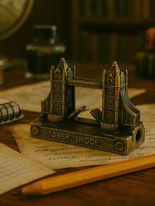 1pc London Tower Bridge Metal Model Decor, Practical Pencil Sharpener, Desktop Decoration, Travel Souvenir Gift For Family And Friends - Multicolor - View 4