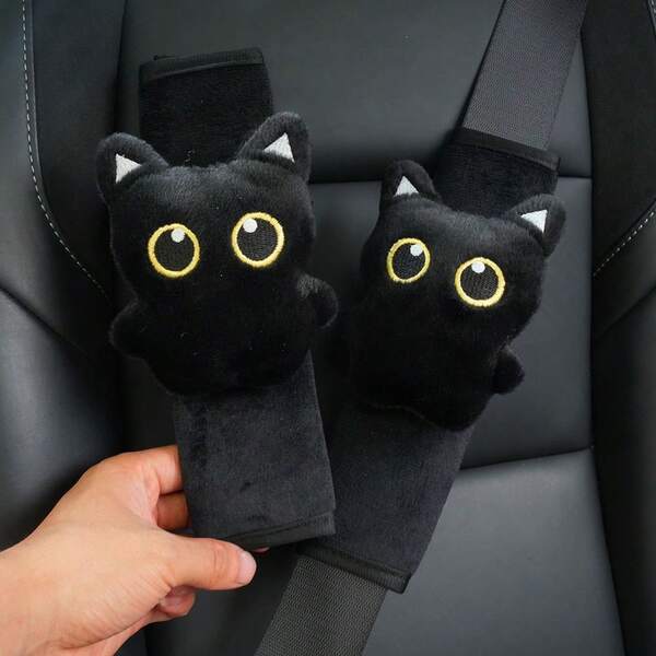 1 peça/2 peças protetor de ombro para cinto de Novel Little Black Cat - Tecido durável e resistente - Alto conforto