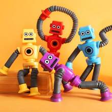 لعبة روبوت أنبوب قابل للتحويل مع كوب شفط، لعبة روبوت كرتونية قابلة للتحويل، هدية لحفلات المناسبات، مناسبة لديكور عيد الهالوين، ، عيد الميلاد، عيد الفصح، هدايا وإمدادات حفلات عيد الهالوين وعيد الميلاد - متعدد الألوان - مشاهدة 5