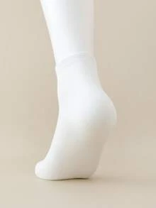 10 Pasang Kaos Kaki Anak-Anak yang Bernapas, Cocok untuk Musim Semi, Musim Panas, Musim Gugur, Menyerap Keringat, Tahan Bau, Putih Bersih, Kaos Kaki Pelajar - Putih - View 4