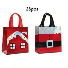 25pcs Christmas Gift Bags With Handles, Suitable For Gift Wrapping And Party Supplies, Small Gift Bags, Christmas Non-Woven Fabric Gift Bags, Festive Party Print Gift Bags, Large Birthday Gift Bags, Personalized Gift Bags, Holiday Gifts, Holiday Packaging, Classic Holiday, Decorative Bags, Sturdy Handles, High Quality Gift Bags, Holiday Gift Bags, Christmas Gift Bags, Small Gift Bags, Christmas Bags, 2026 New Year Gift Bags