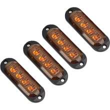 Qiilu LED Side Marker Tail Light  Lámpara Remolque Camión Camión 4 Uds. De Luces Laterales para Camiones, Alto Brillo, 3000K, IP65, LED Impermeables, Fácil Instalación, Luz de(amarillo) - Amarillo - Ver 1