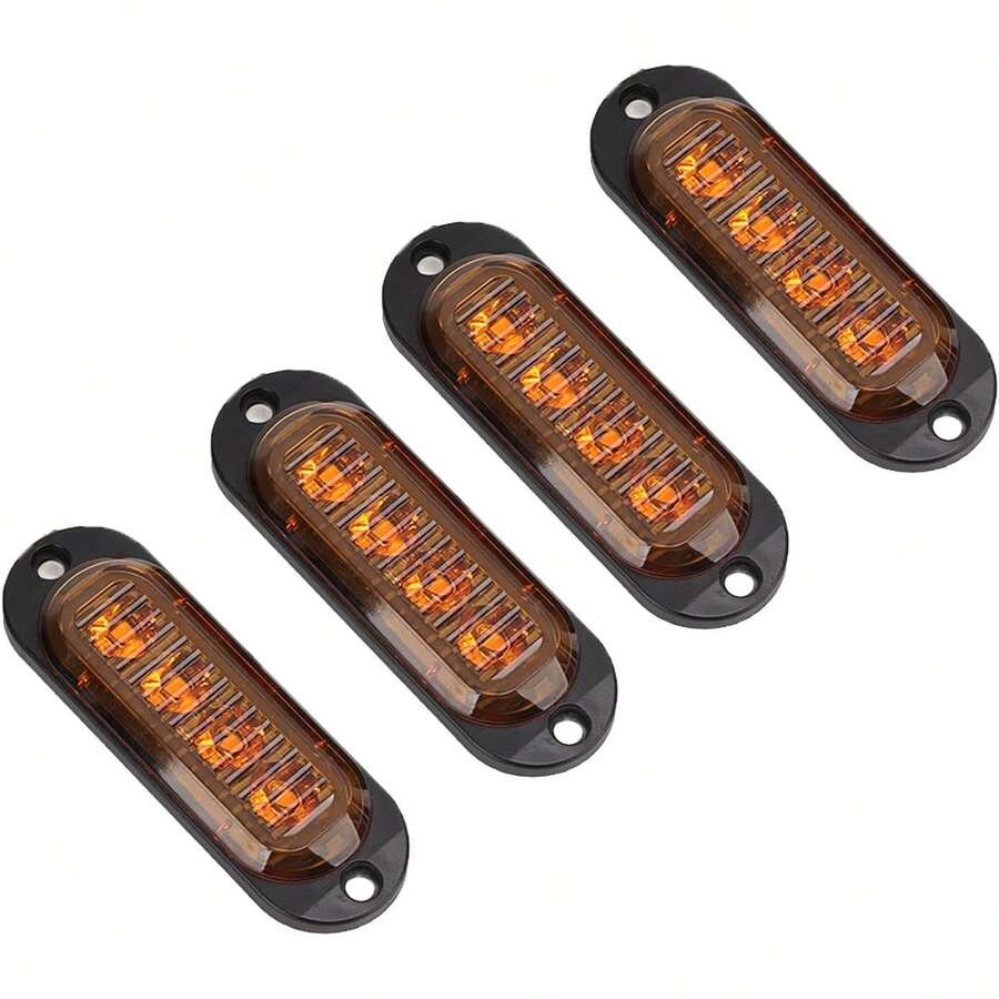 Qiilu LED Side Marker Tail Light  Lámpara Remolque Camión Camión 4 Uds. De Luces Laterales para Camiones, Alto Brillo, 3000K, IP65, LED Impermeables, Fácil Instalación, Luz de(amarillo) - Amarillo - Ver 1