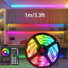 3.3ft - 65.6ft LED Strip Lights, 2 Control Modes: 44-Key Remote & Bluetooth Smart Phone App, Music Sync RGB LED Tape Lights With Remote, Suitable For Bedroom, Room, Home Decor, Party, Holiday